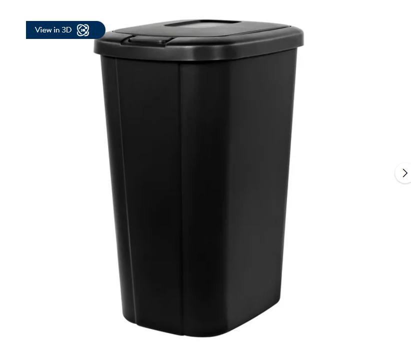 Hefty 13.3 Gallon Trash Can, Plastic Touch Top Kitchen