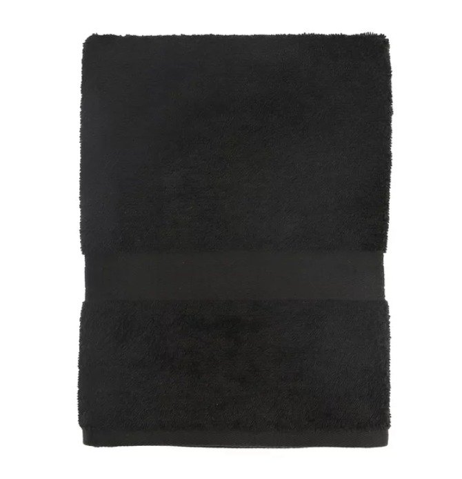 Mainstays Solid Bath Towel, Rich Black